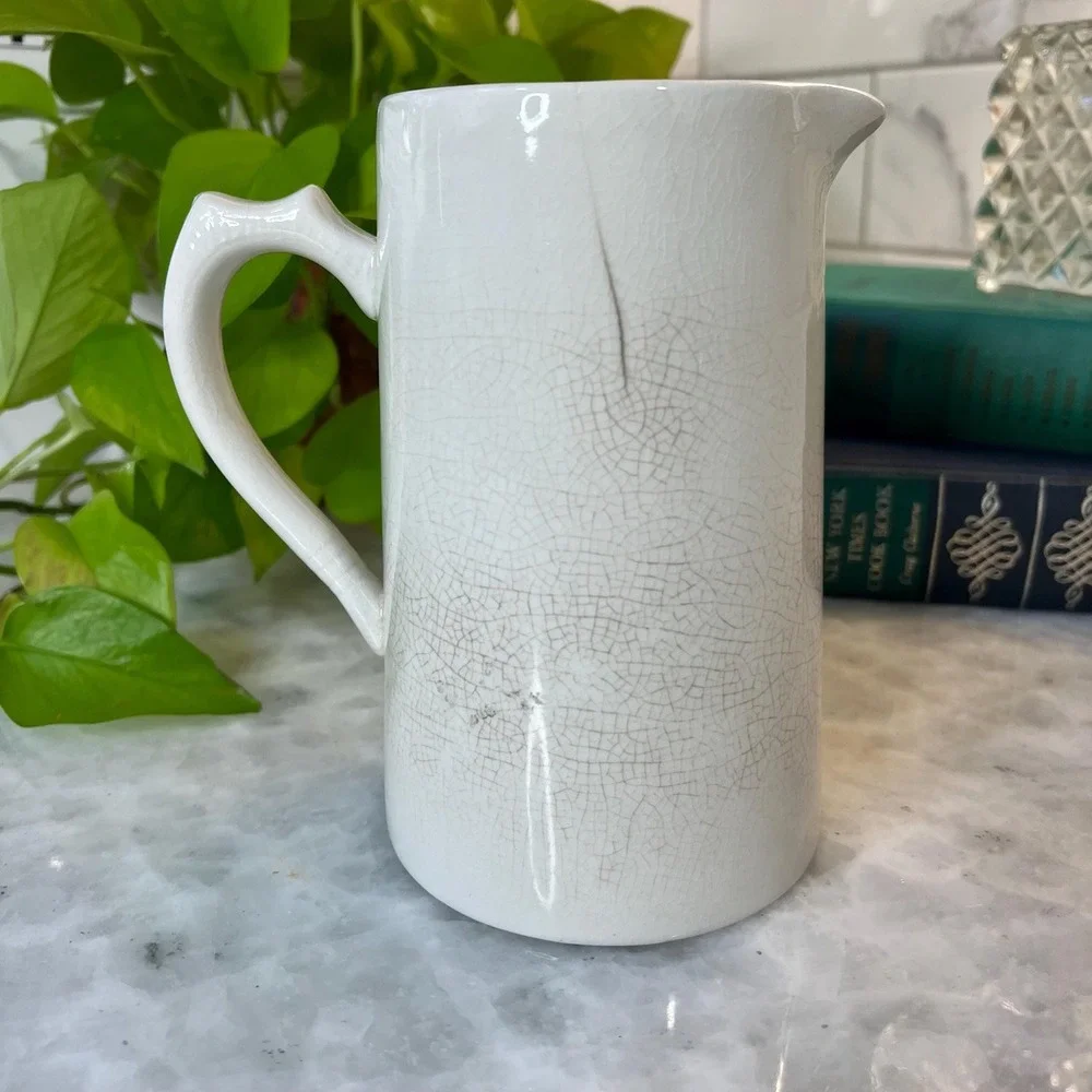 Vintage Ironstone Hot Cocoa Pitcher With Recipe In Brown Script - Picture 4 of 6